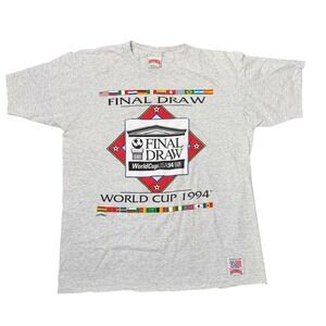 Vintage 1994 FIFA USA Worldcup Nutmeg Gray T-shirt Size XL Group Stages